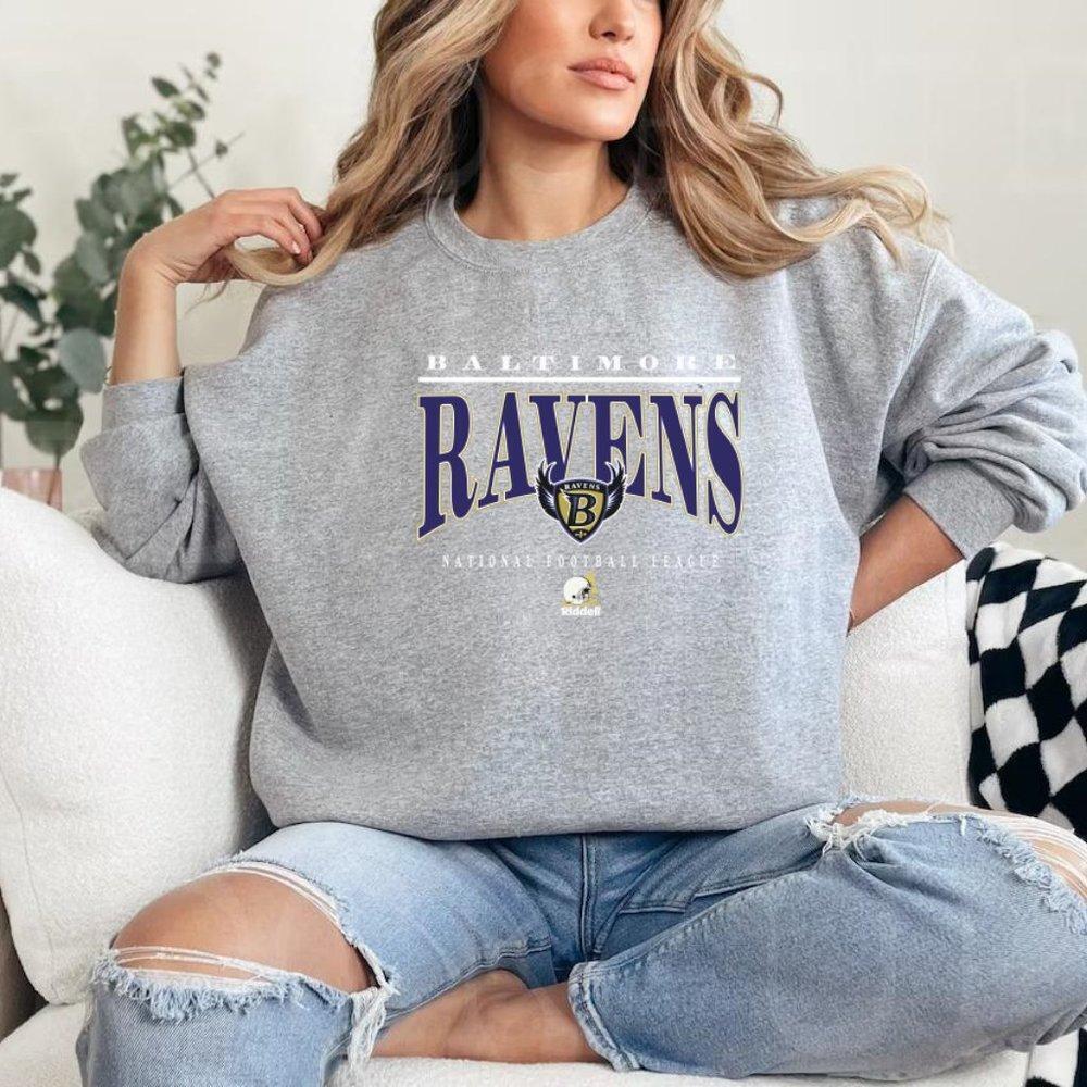 National Football League Baltimore Ravens Sport Grey Crewneck Sweatshirt